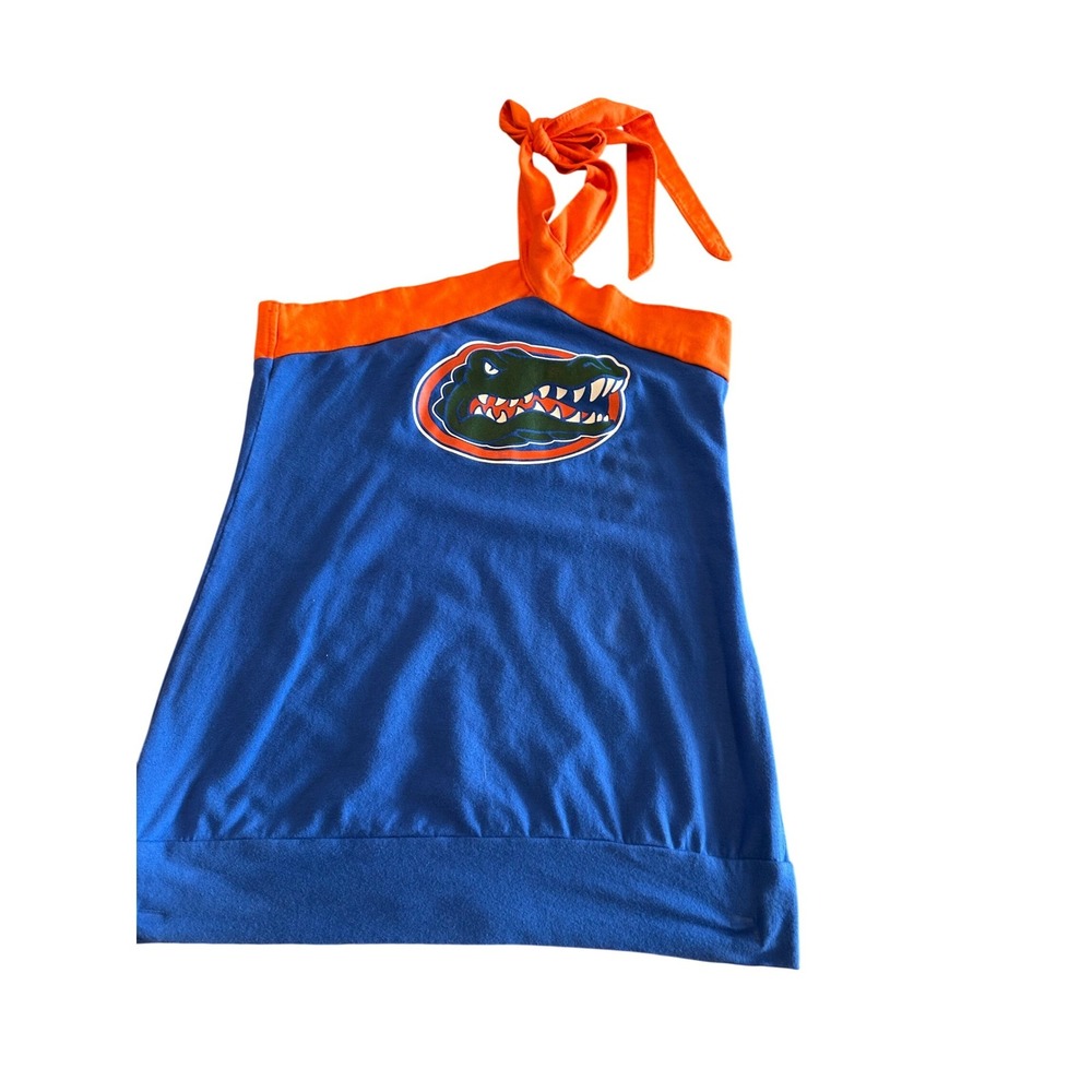 Klutch Florida Gators Halter Top Womens Medium Blue Orange NCAA Game Day Logo